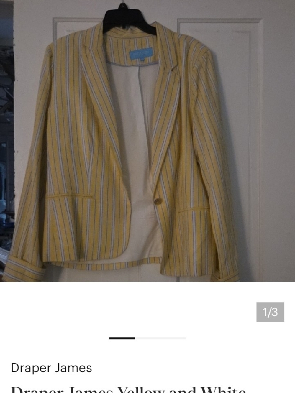 Draper James Yellow and White Striped Blazer & Matching Shorts.
